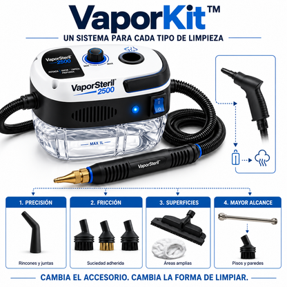 Limpiador a Vapor Portátil 2500W PRO™ | Adiós grasa pegada al instante